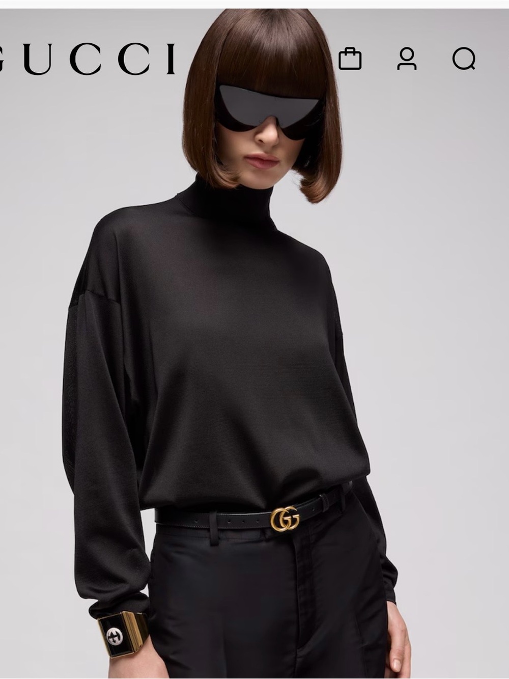 Source Unknown Black Suede Belt with Gold Ring Accent